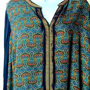 Embroidered Tunic with Fringe Detail